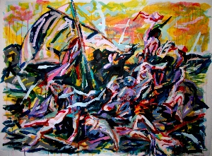 <b>Raft of the Medusa</b><br />acryl on paper, 2010