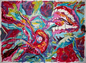 <b>Sounds of silence</b><br />acryl on paper, 2010