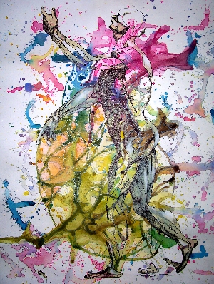 <b>My heart</b><br />oil, acryl, pencil on canvas, 23x30 cm, 2010